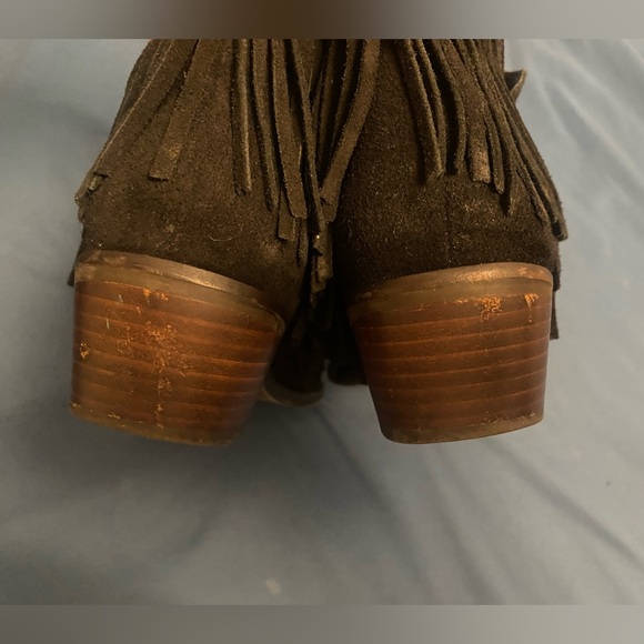 Lucky Brand Freedah Fringe Black Booties - Picture 5 of 7